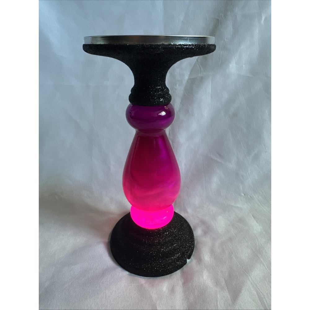Bath & Body Works Halloween 2019 Purple Lighted Swirling Candle Holder Pedestal
